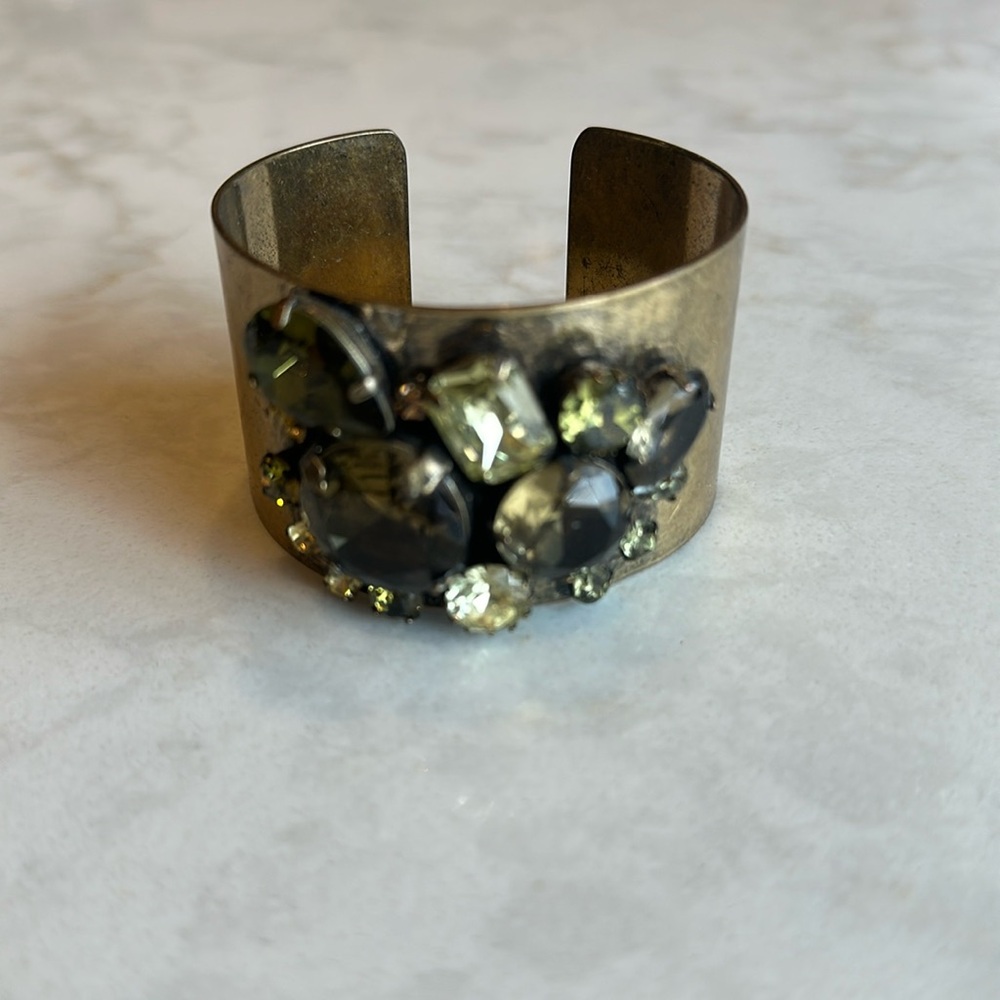 J.Crew Brass Cuff with Jewels